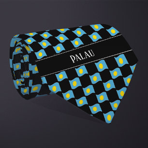 Wavy Palau Flag Pattern Tie