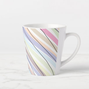 Wavy Pastel Colours  Latte Mug