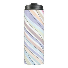 Wavy Pastel Colours  Thermal Tumbler