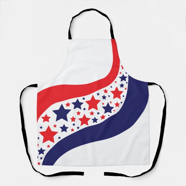 Wavy Patriotic Abstract Apron (Front)