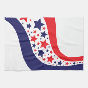 Wavy Patriotic Abstract Kitchen Towel