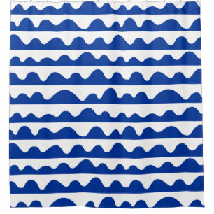 Wavy Pattern 020815 - Navy Blue and White