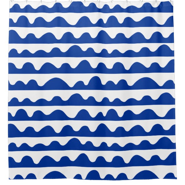 Wavy Pattern 020815 - Navy Blue and White (Front)