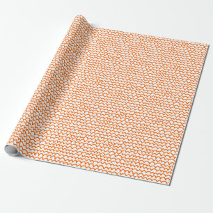 Wavy Pattern - Orange on White Wrapping Paper