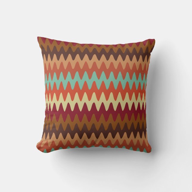 Wavy Pattern Sedona Southwest Throw Pillow (Front)
