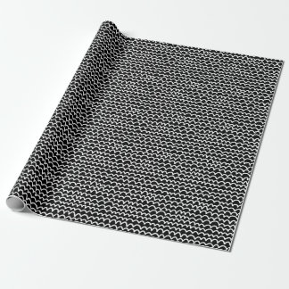 Wavy Pattern - White on Black Wrapping Paper