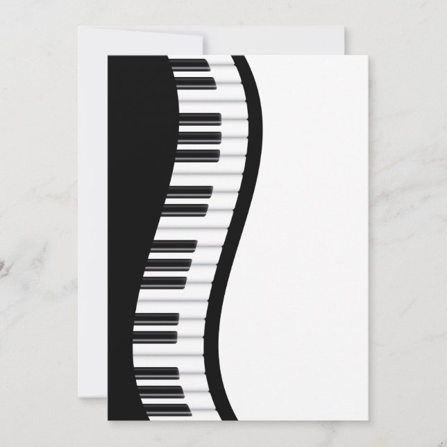 Wavy Piano Keyboard Invitation Card (Front)