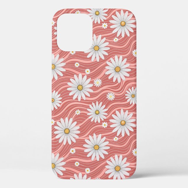 Wavy Pink Daisies Case-Mate iPhone Case (Back)