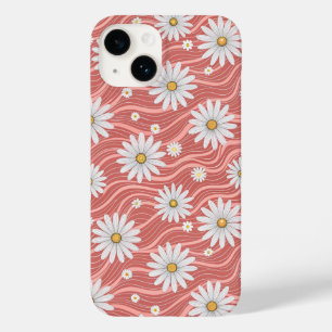 Wavy Pink Daisies Case-Mate iPhone 14 Case