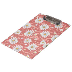 Wavy Pink Daisies Clipboard