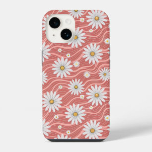 Wavy Pink Daisies iPhone 14 Case