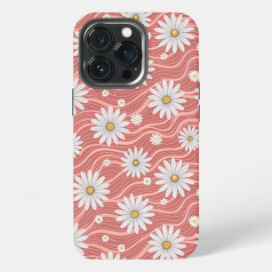 Wavy Pink Daisies iPhone 13 Pro Case
