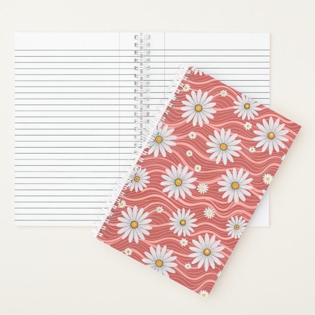 Wavy Pink Daisies Notebook (Inside)