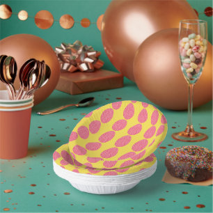 Wavy Pink Easter Eggs Paper Plate