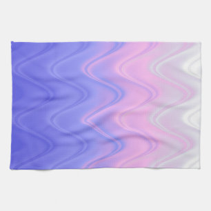Wavy Pink Purple Abstract Kitchen Towel