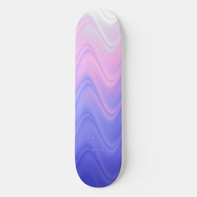 Wavy Pink Purple Abstract Skateboard (Front)
