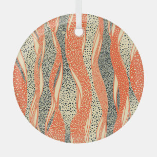 Wavy polka dot, hand-drawn pattern. glass ornament