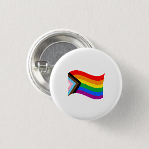 Wavy Progress Pride Flag 1 Inch Round Button