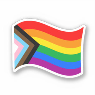 Wavy Progress Pride Flag Sticker