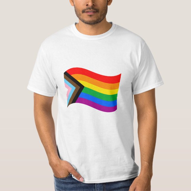 Wavy Progress Pride Flag T-Shirt (Front)
