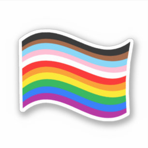 Wavy Progress Pride Striped Flag Sticker