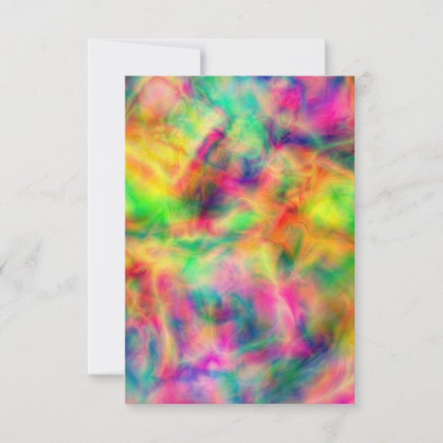 Wavy Psychedelic Blank Invitation Card (Front)