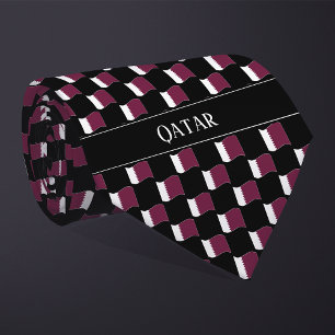 Wavy Qatar Flag Pattern Tie