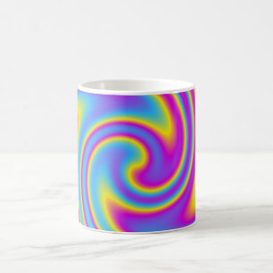 wavy rainbow coffee mug