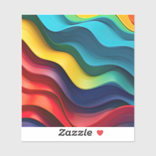 Wavy rainbow colours Custom-Cut Vinyl Sticker