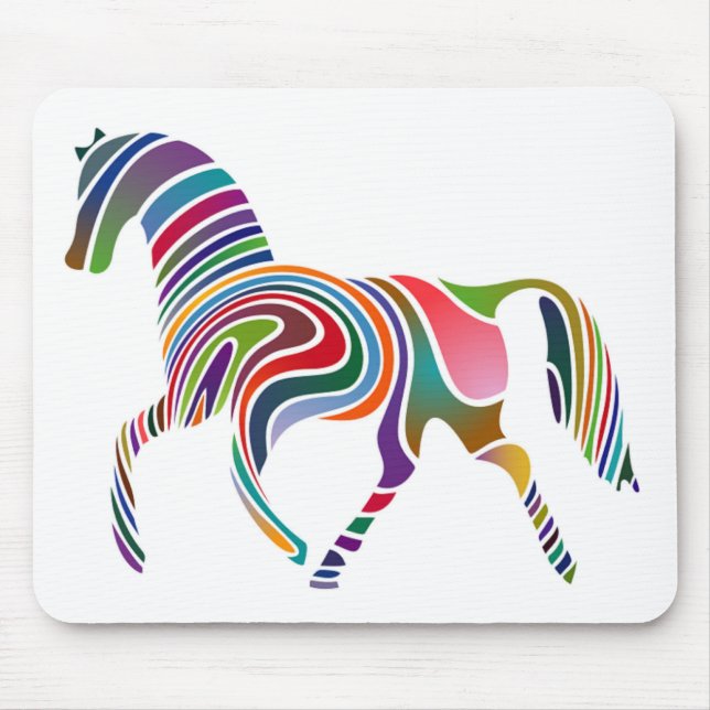 WAVY RAINBOW HORSE MOUSE PAD (Front)