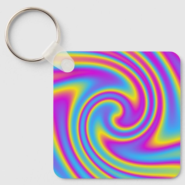 wavy rainbow keychain (Front)