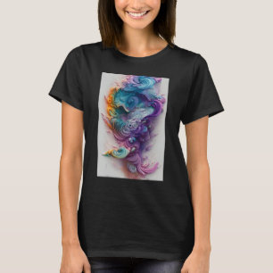 Wavy Rainbow Pastels AI Art T-Shirt