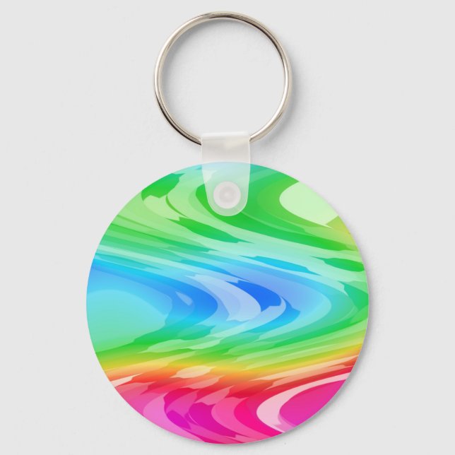 Wavy Rainbow Pattern Keychain (Front)