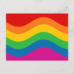 Wavy Rainbow Stripes Postcard