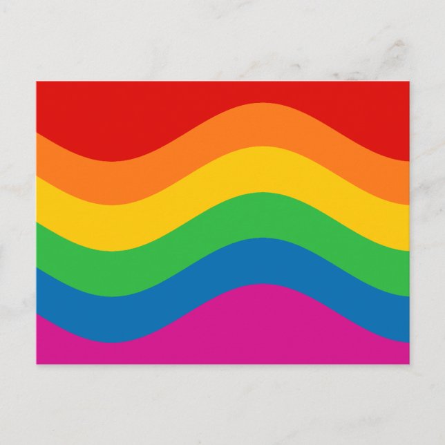 Wavy Rainbow Stripes Postcard (Front)
