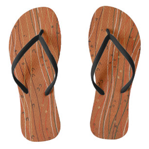 Wavy Red Stripes Japanese Abstract Flip Flops