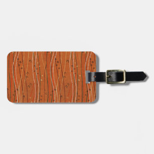 Wavy Red Stripes Japanese Abstract Luggage Tag