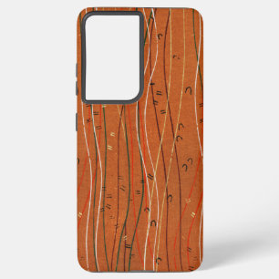 Wavy Red Stripes Japanese Abstract Samsung Galaxy Case