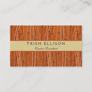 Wavy Red Stripes: Modern Japanese Abstract Art  Business Card