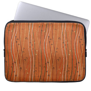 Wavy Red Stripes: Modern Japanese Abstract Art  Laptop Sleeve