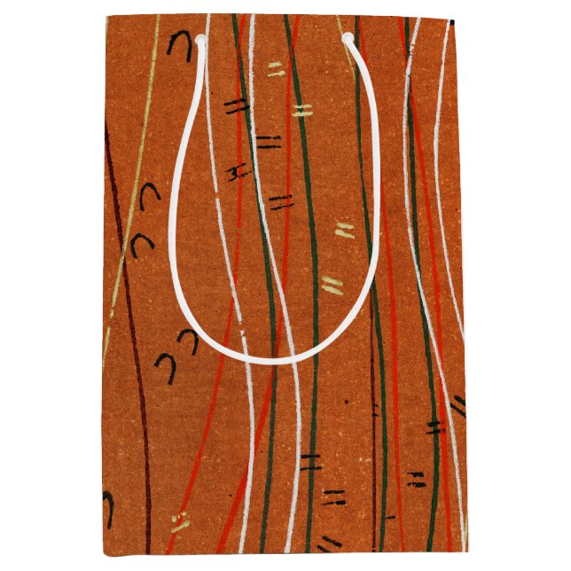 Wavy Red Stripes: Modern Japanese Abstract Art  Medium Gift Bag (Front)