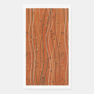 Wavy Red Stripes: Modern Japanese Abstract Art  Napkin