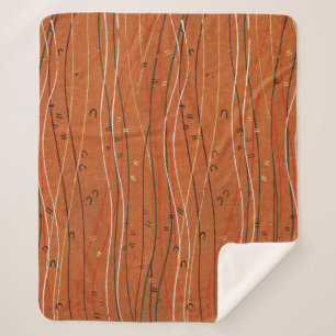 Wavy Red Stripes: Modern Japanese Abstract Art  Sherpa Blanket
