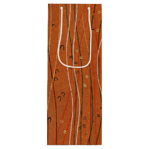 Wavy Red Stripes: Modern Japanese Abstract Art  Wine Gift Bag