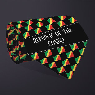 Wavy Republic of the Congo Flag Pattern  Tie