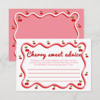 Wavy Retro Cherry Sweet Advice Bridal Shower