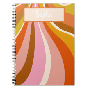 Wavy Retro, Notes Journal, Notebook