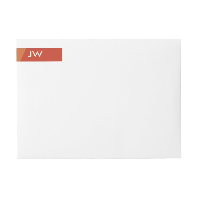 Wavy Retro Striped Monogram Return Address Wrap Around Label (Front)