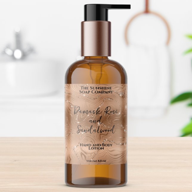 Wavy rose gold foil cosmetics bottle label (Creator Uploaded)