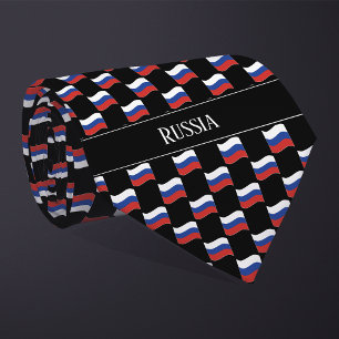 Wavy Russia Flag Pattern  Tie